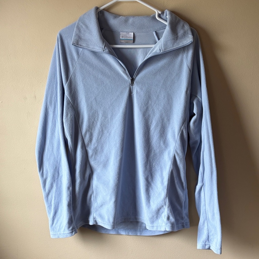 Columbia Light Blue Half-Zip Fleece Pullover